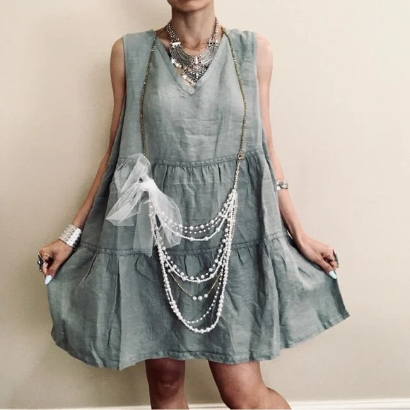 Brand New 100% linen dress Lucky brand - Picture 6 of 13